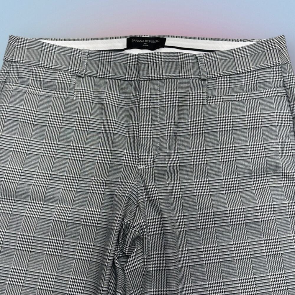 BANANA REPUBLIC Women’s 6 Black White Plaid SLOAN ANKLE Pant